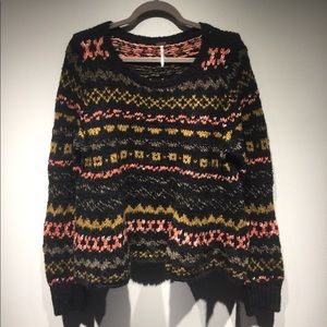 Free People Patterned Peplum Sweater