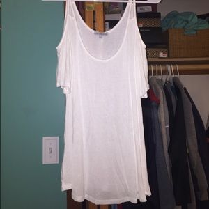 White Charlotte Russe cold shoulder top