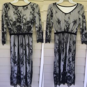 🔵🔵Black Lace Midi Dress NWOT🔵🔵