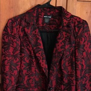 Blazer with Lace Overlay