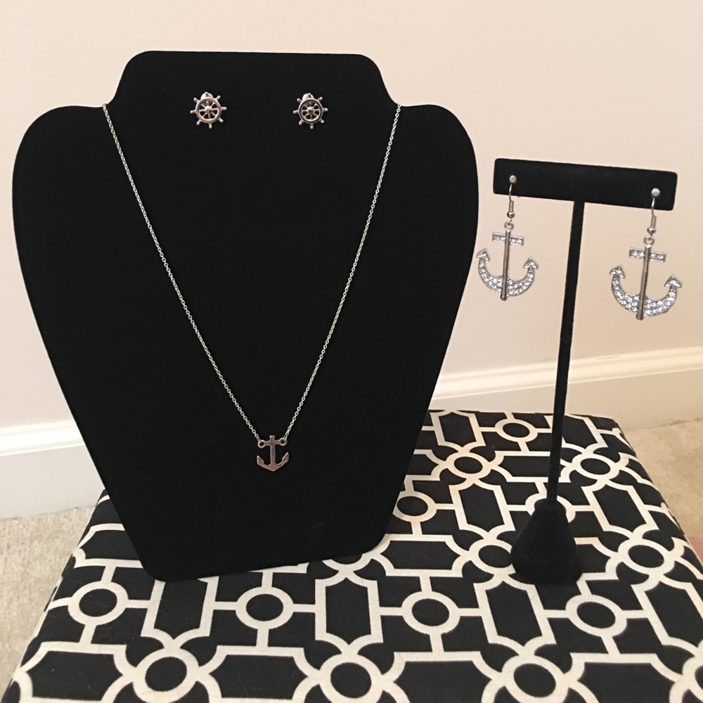Charming Charlie Silvertone Nautical Theme Jewelry