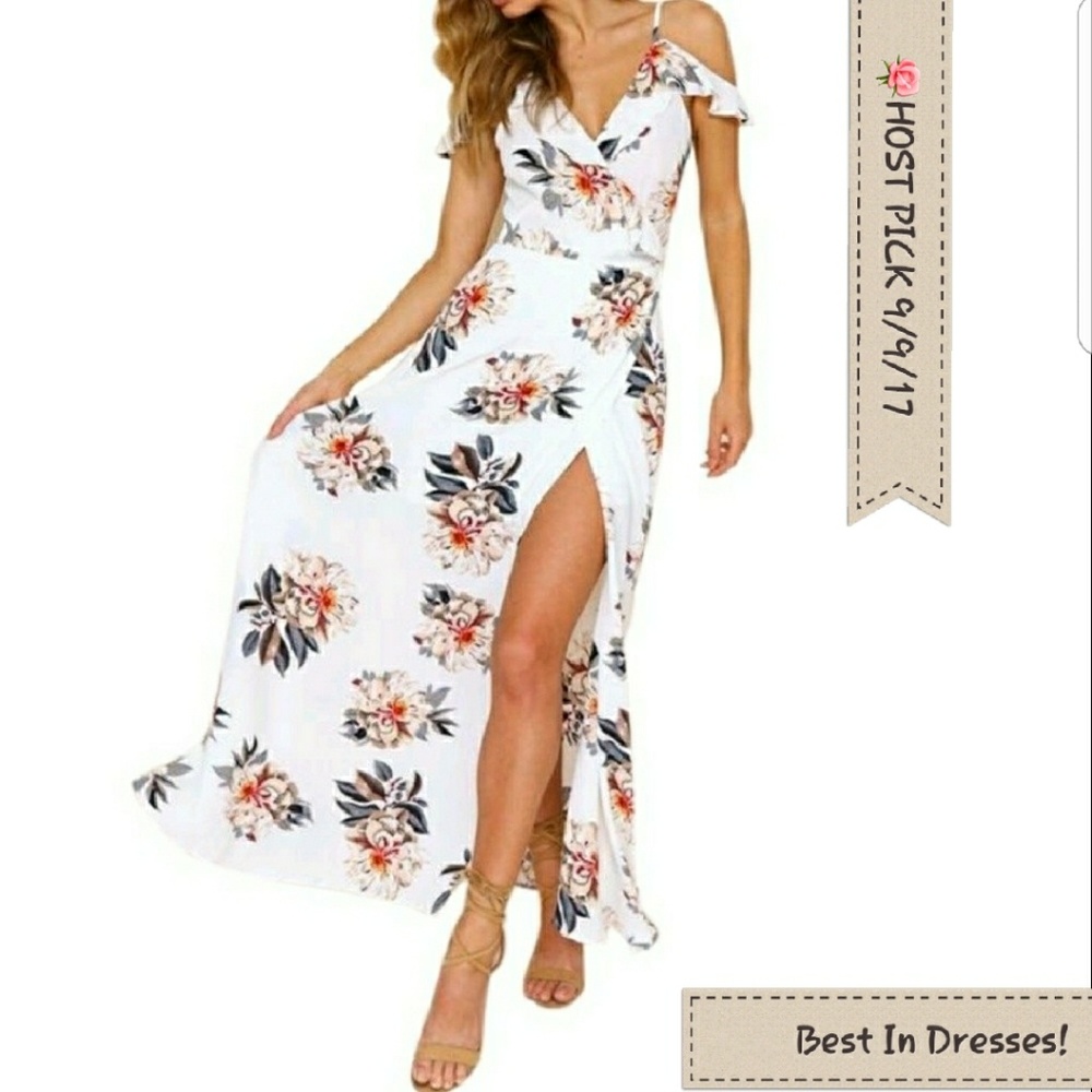 MAXI FLORAL V-NECK SEXY BACKLESS DRESS-preorder