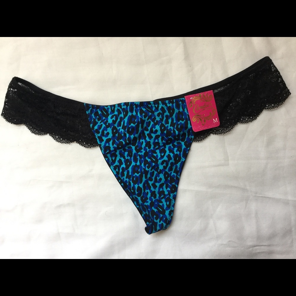 Candies blue animal print thong