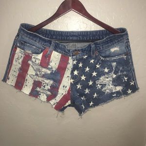 American Flag Jean shorts