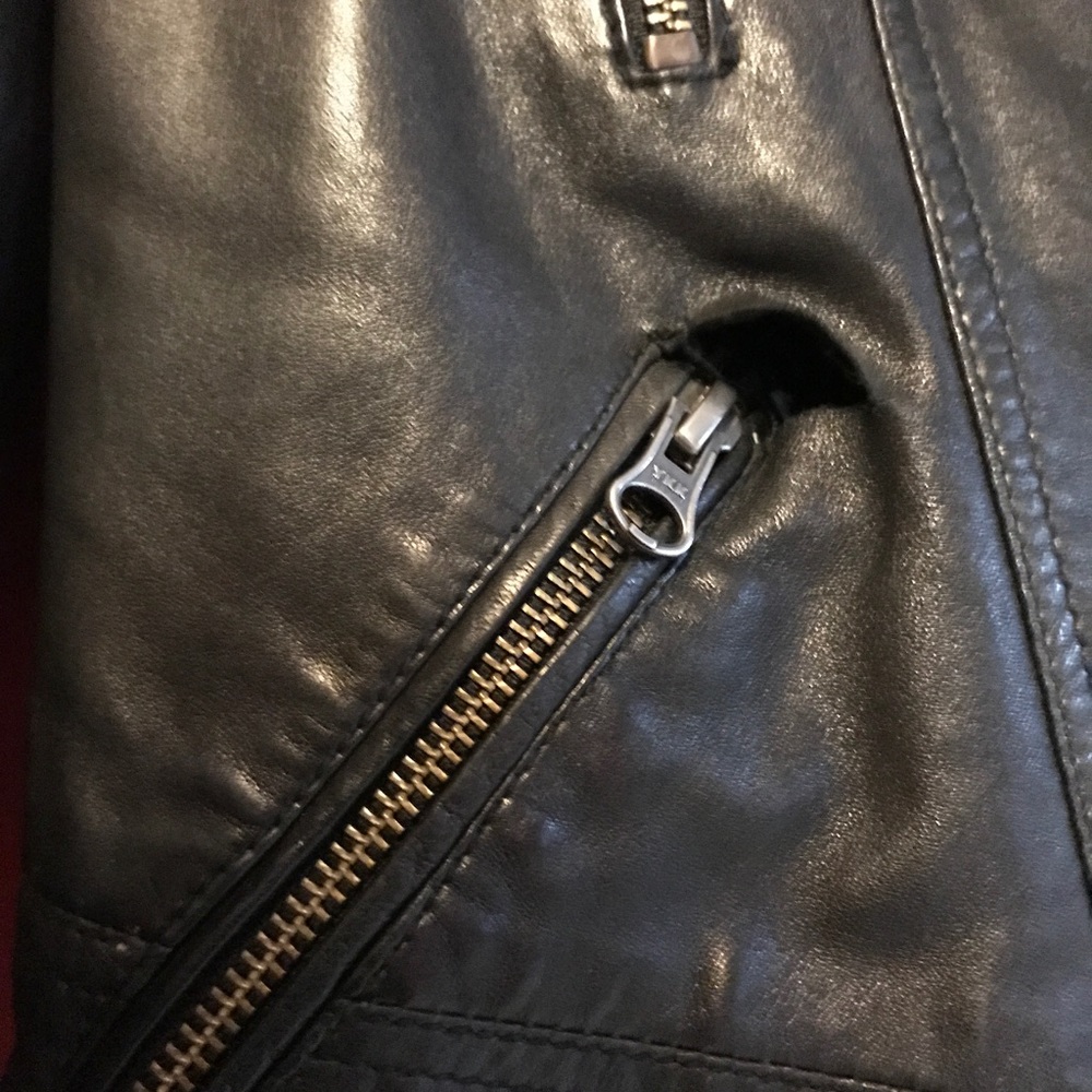 Free People Embellished Classic Leather Jacket - Picture 6 of 8
