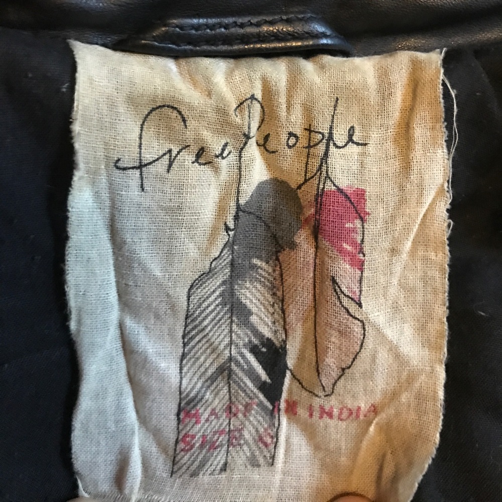 Free People Embellished Classic Leather Jacket - Picture 8 of 8