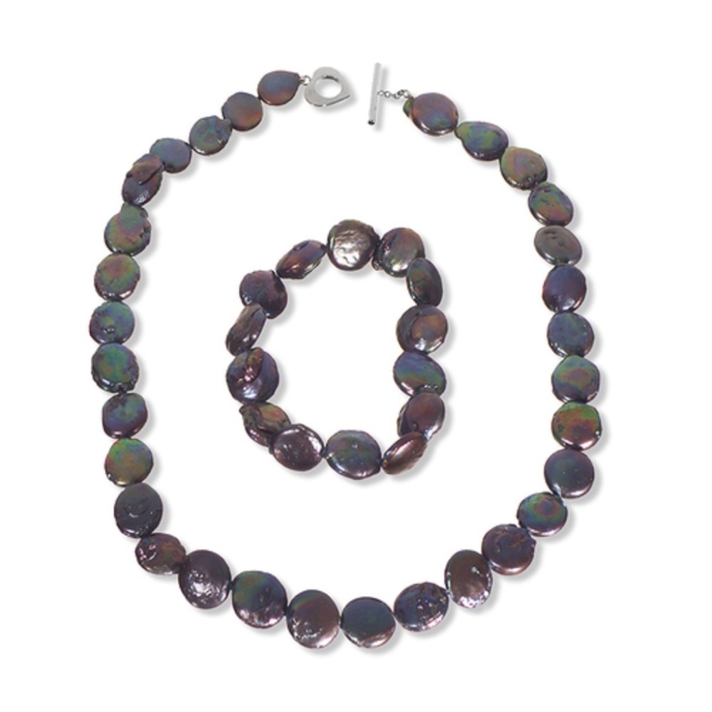 necklace and bracelet set freshwater pearls