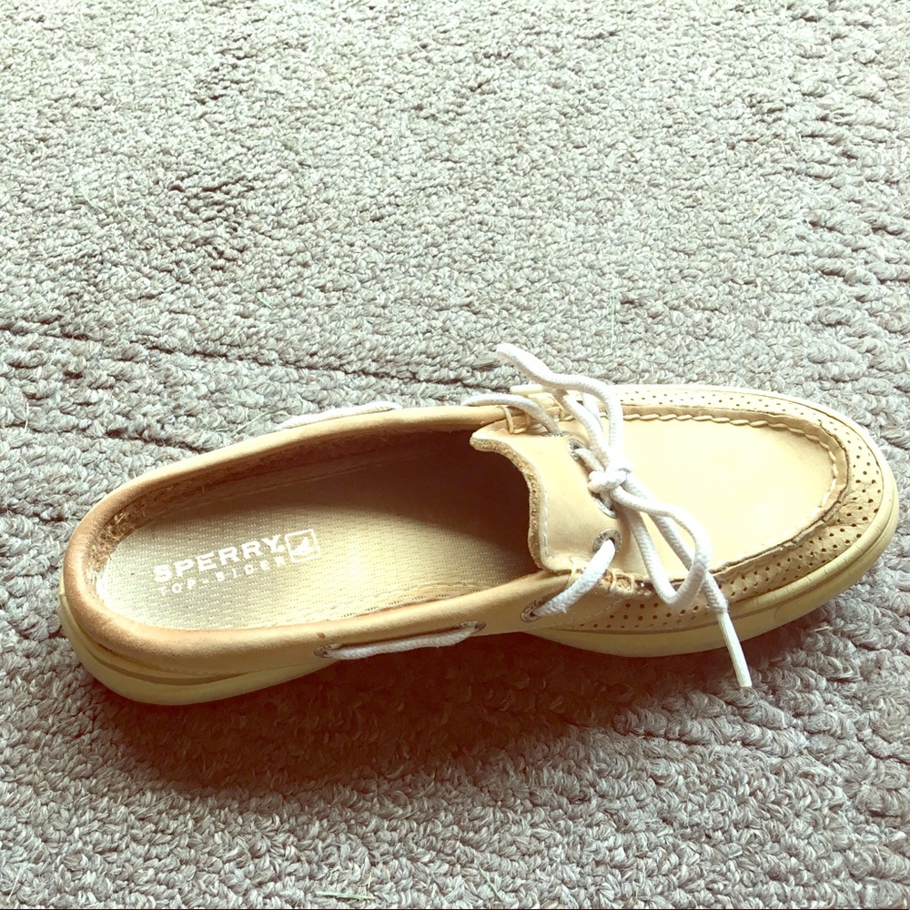 Beige slip on Sperry Top-Siders!