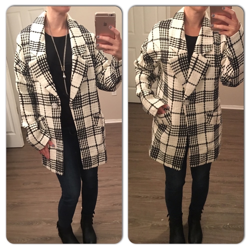 Gorgeous Black & White Plaid Jacket - Picture 2 of 3
