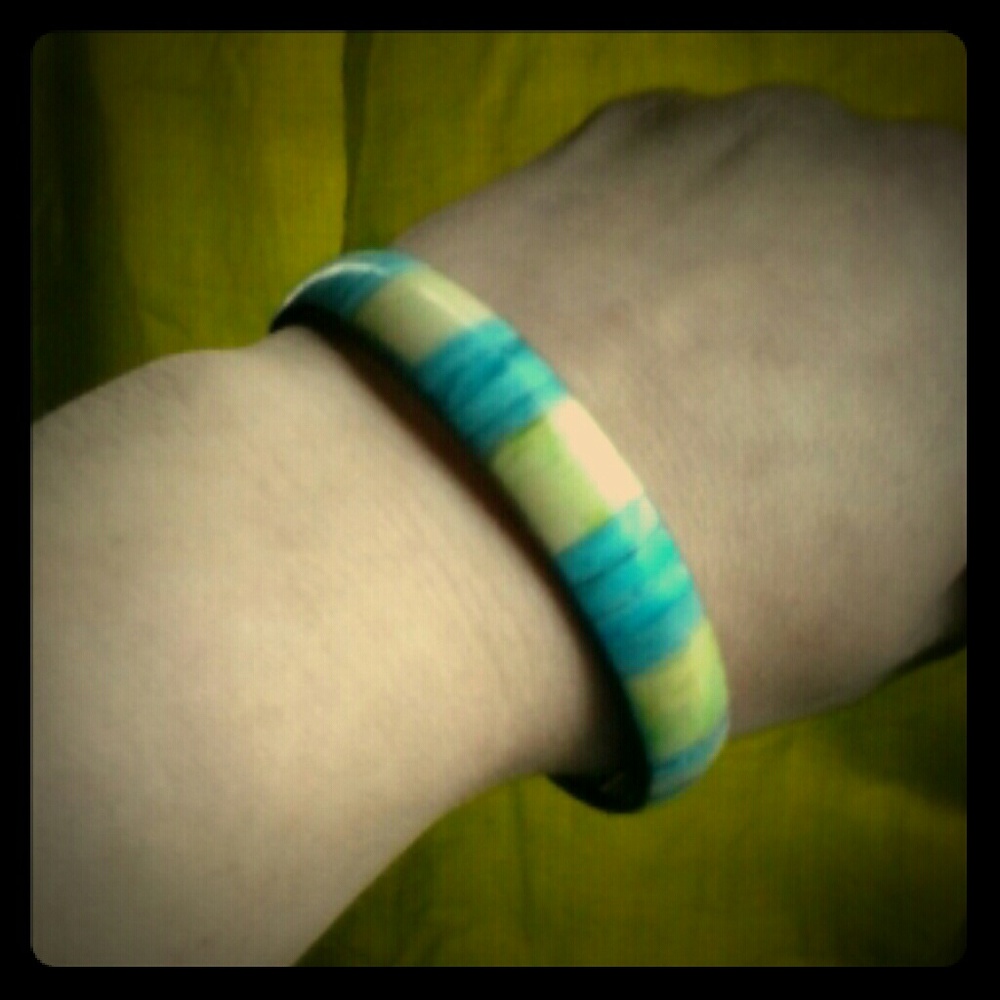 Multicolored brass bangle