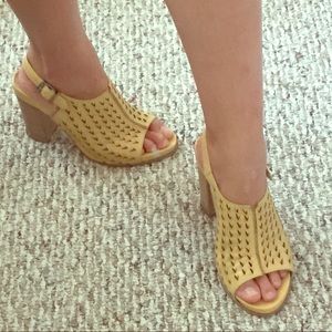  Yellow Cutout Heels 