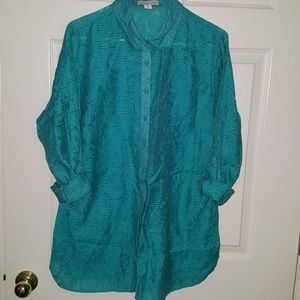 Sheer teal blouse