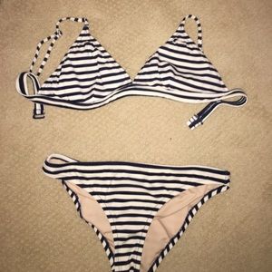 JCrew NWOT stripe bikini