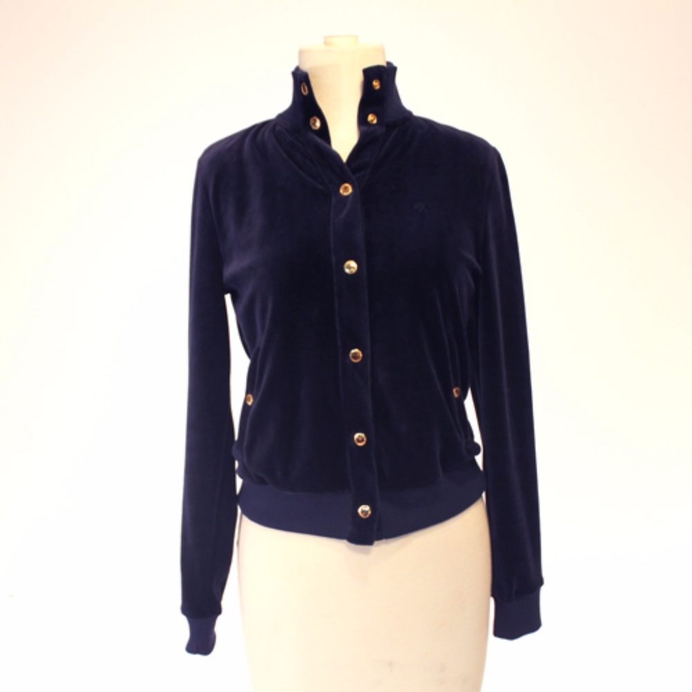 Navy Blue Ralph Lauren Velour Jacket