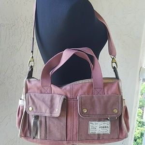 Rare Canvas FOSSIL SATCHEL HANDBAG