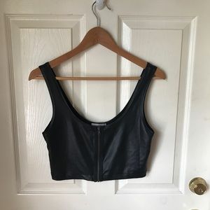 🍦Out from under leather crop top