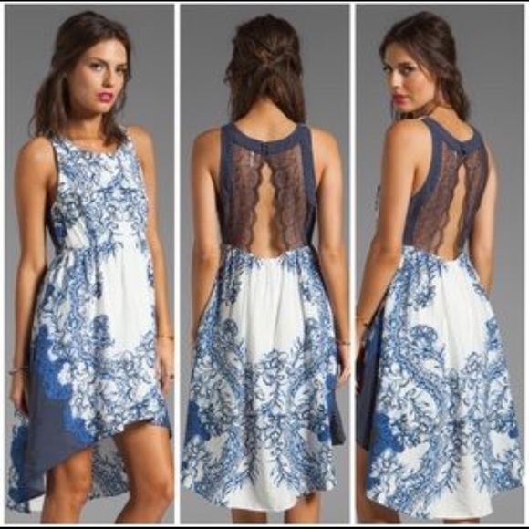 Free People Dresses & Skirts - Free People high low blue & white dress