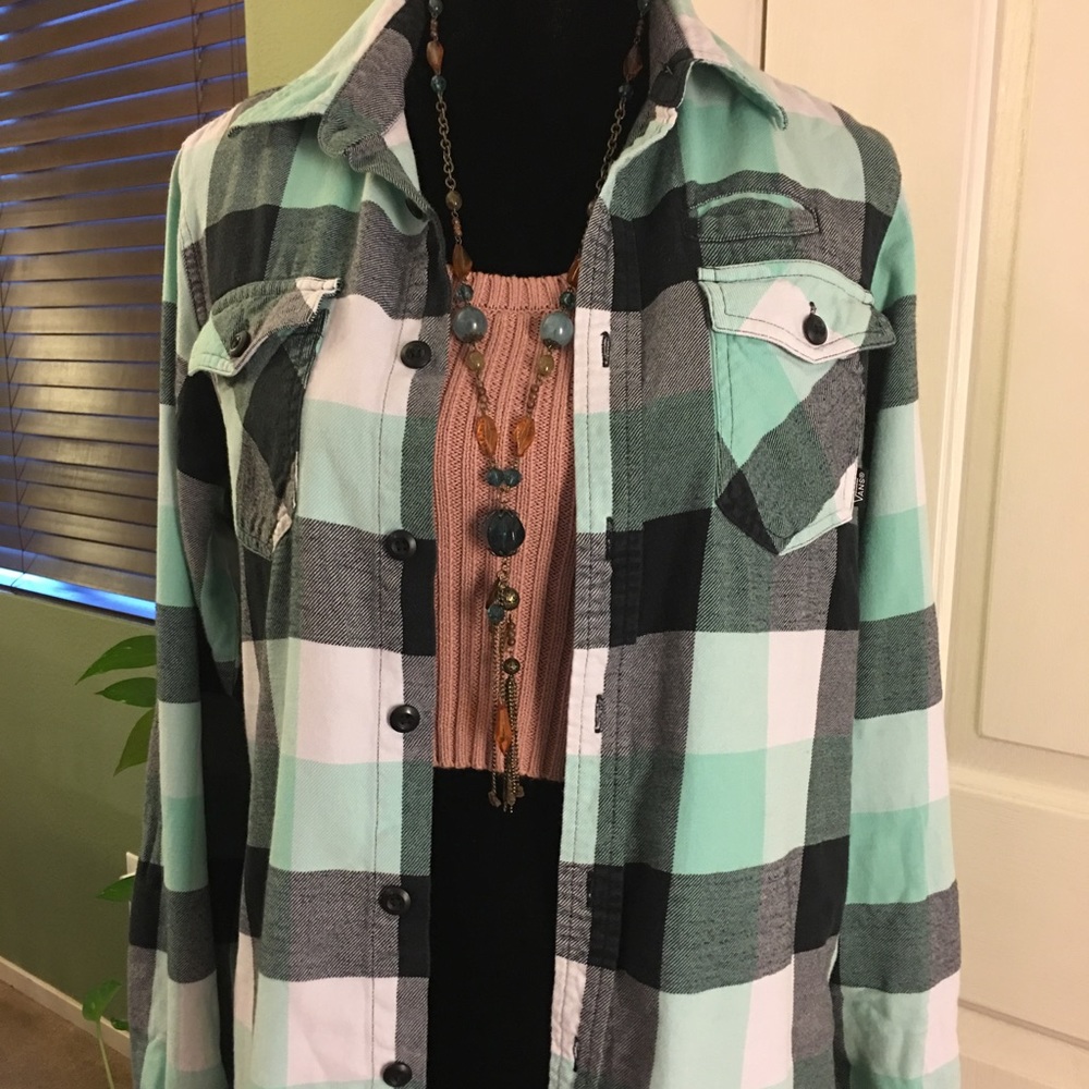 Vans "Off The Wall" Minty Black Flannel Shirt