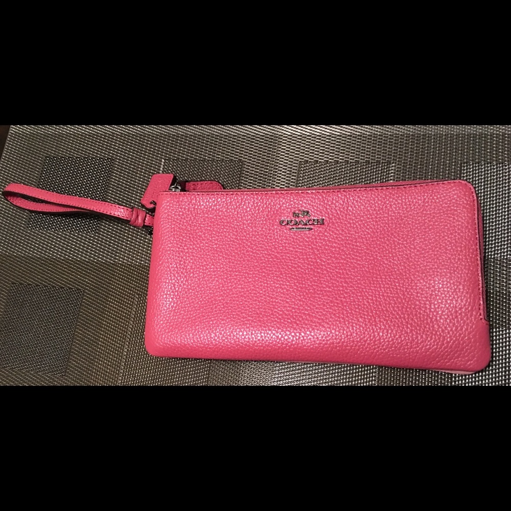 Coach Double Zip Wallet in Colorblock Leather