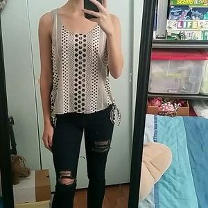 Polka dotted tank top