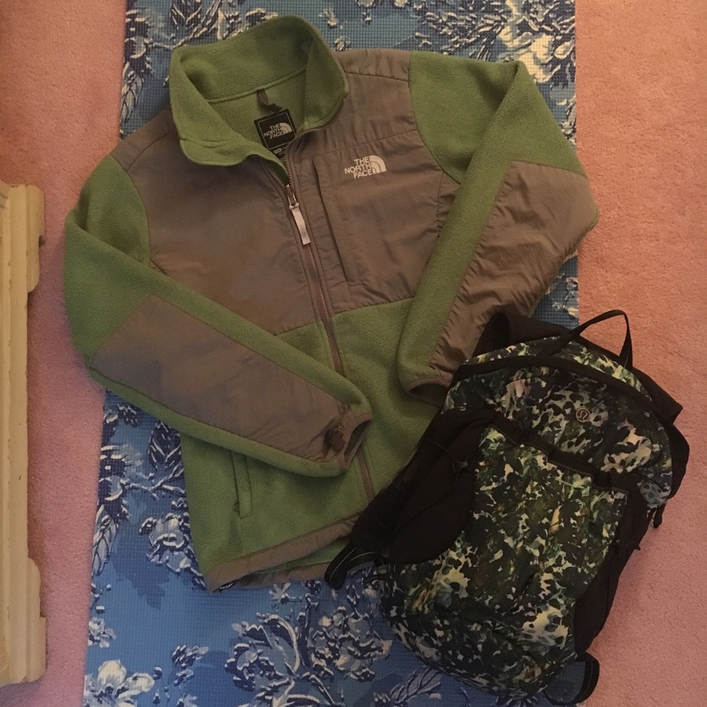 Green North Face Fleece Denali Jacket