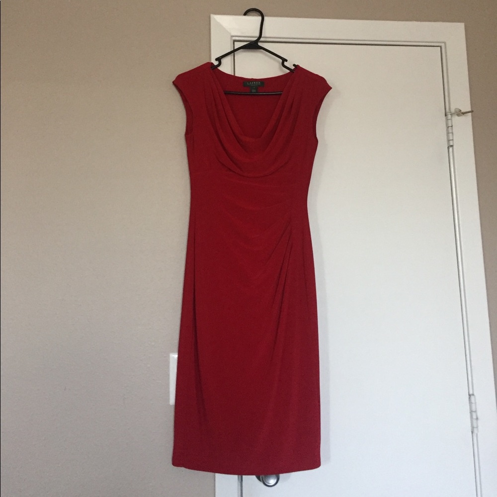 Red Midi fitted dress