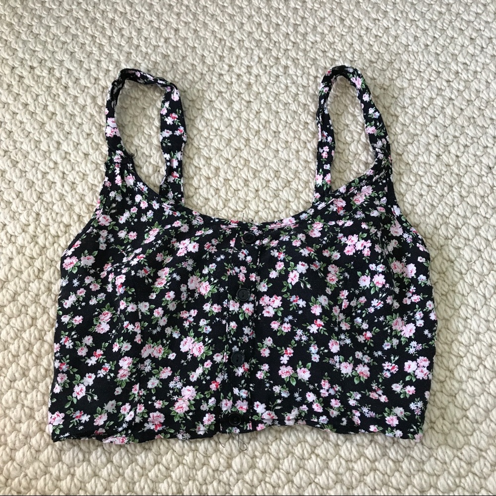 Flowered crop top/bandeau