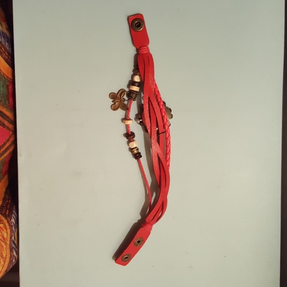 NWOT Leather-Style Bohemian Charm Wrap Bracelet N - Picture 2 of 4