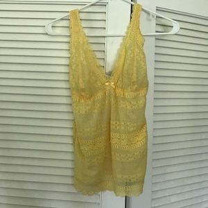 Eberjey yellow lace tank M/L