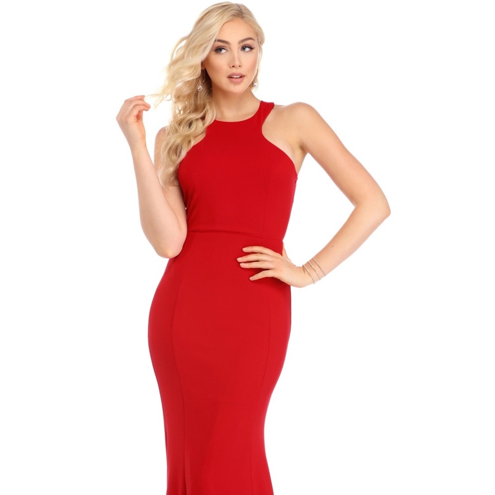 Red, Windsor, Side Slit Dress!