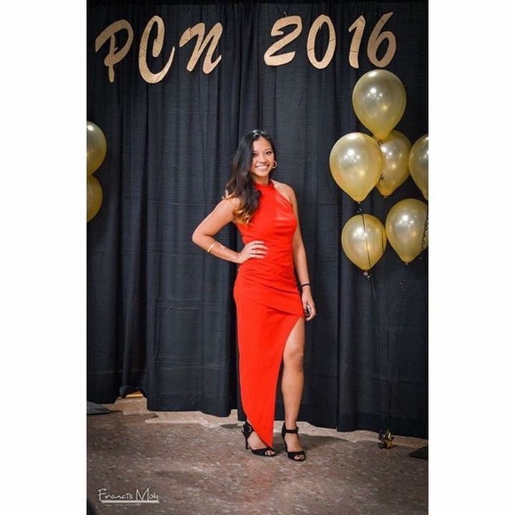 Red, Windsor, Side Slit Dress! - Picture 2 of 4