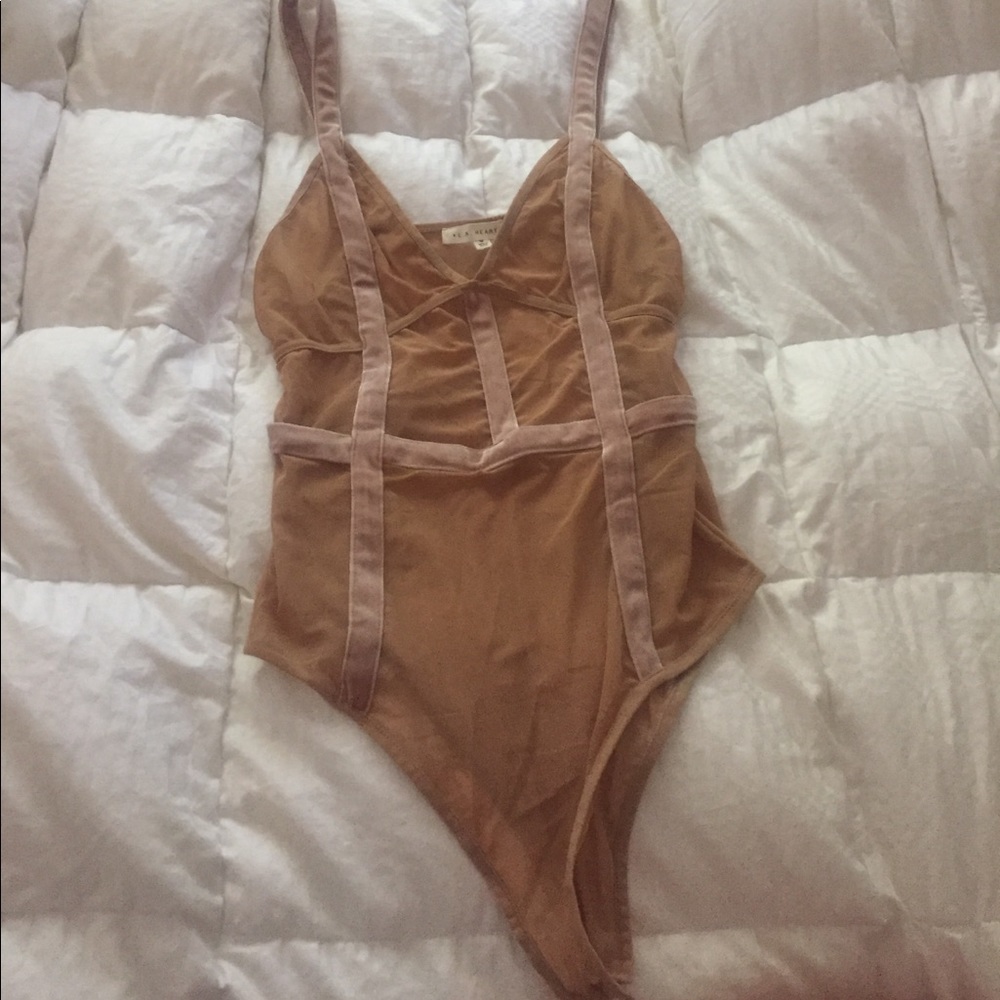 LA hearts sheer velvet body suit
