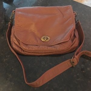 Beautiful faux leather satchel/messenger bag!