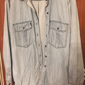 Free people denim button up.