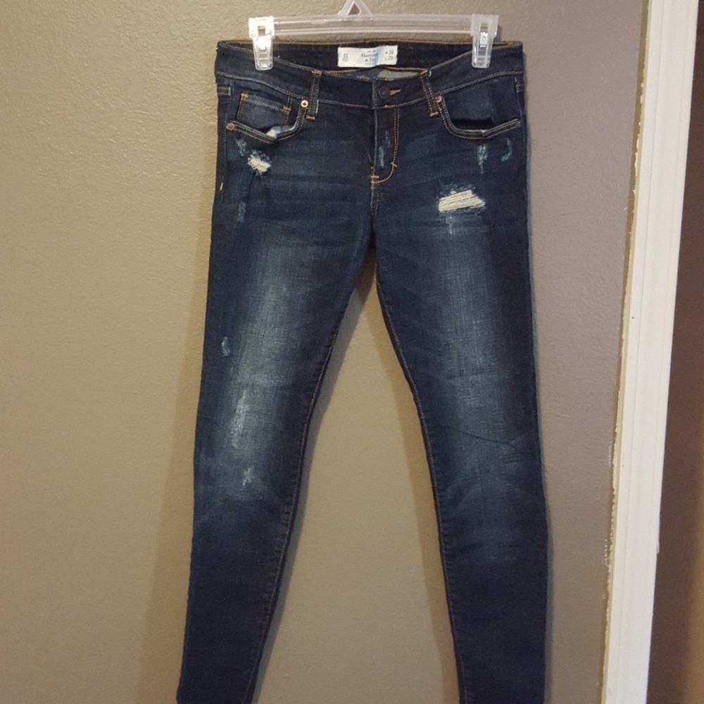 A&F Distressed skinny