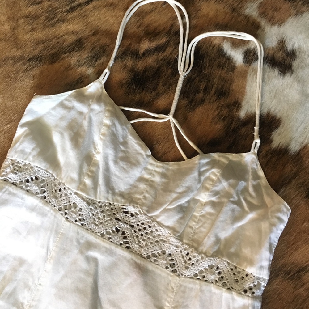 Beautiful, long summer dress with crochet accents