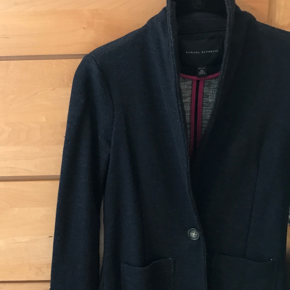 Banana Republic Navy Unstructured Blazer