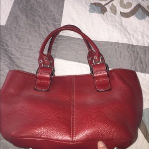 Red 100% leather French bag Tignanello bag