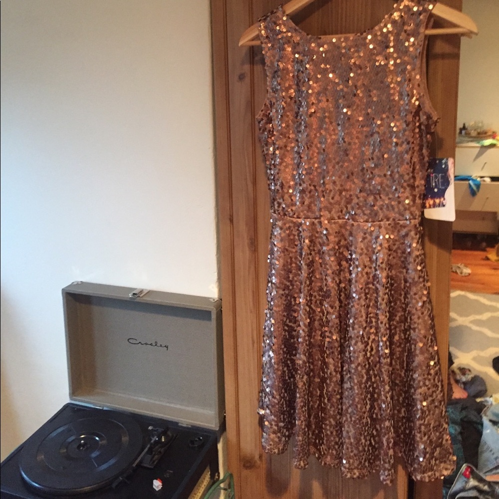 Rose Gold low back sequin dress