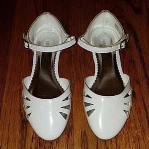 Girls Nine West Frieda White Patent shoes