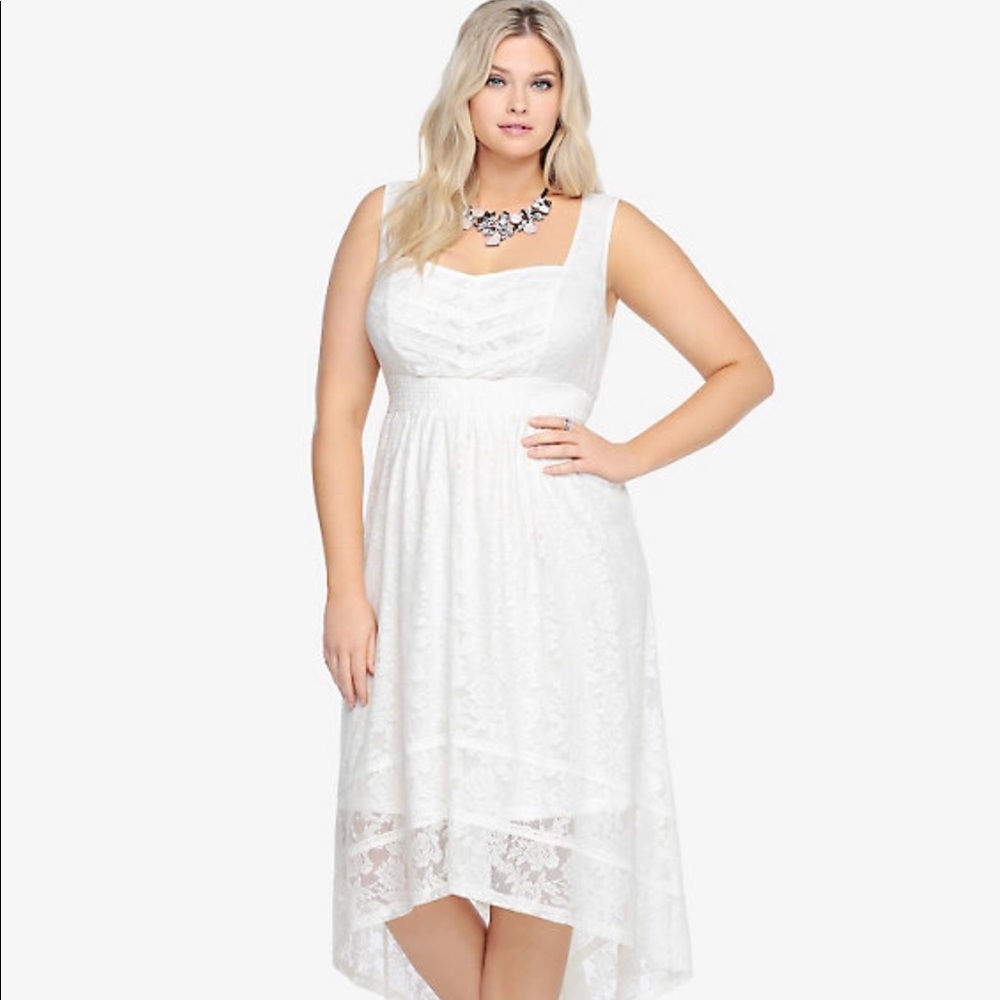 Ivory lace Hi lo dress
