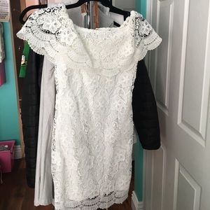 Lace off the shoulder dress