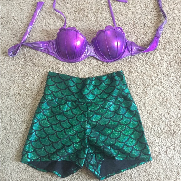 high waisted mermaid shorts