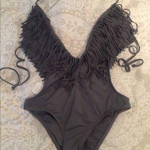 L*Space 1 piece fringe bathing suit !!