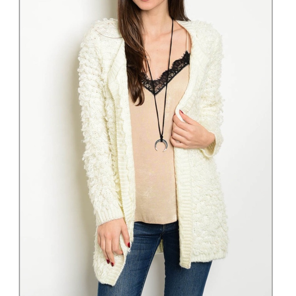 ‼️2 for $25‼️Fuzzy Knit Cardigan Sweater Ivory
