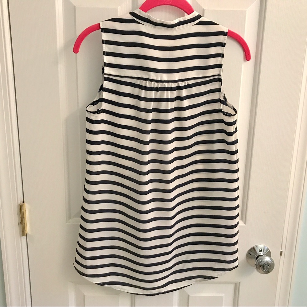 SOLD J. Crew Navy Striped Blouse - Picture 2 of 3