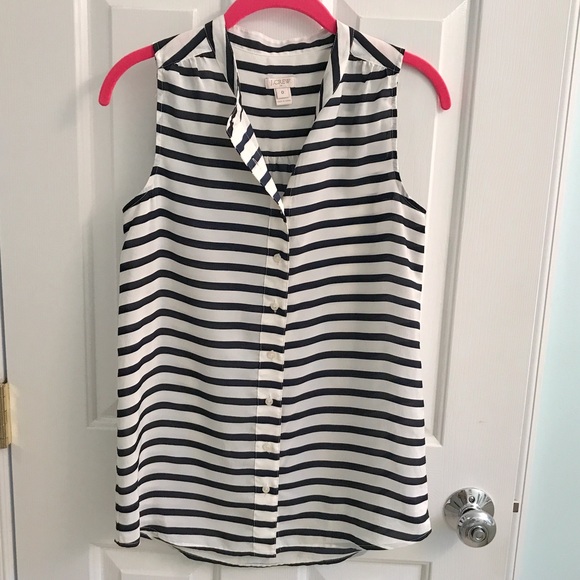 J. Crew Tops - SOLD J. Crew Navy Striped Blouse