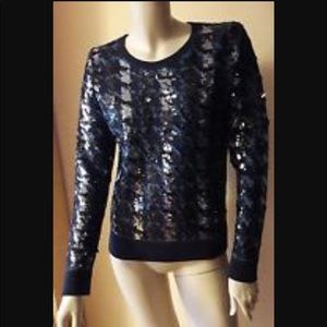 Sequined houndstooth sweater