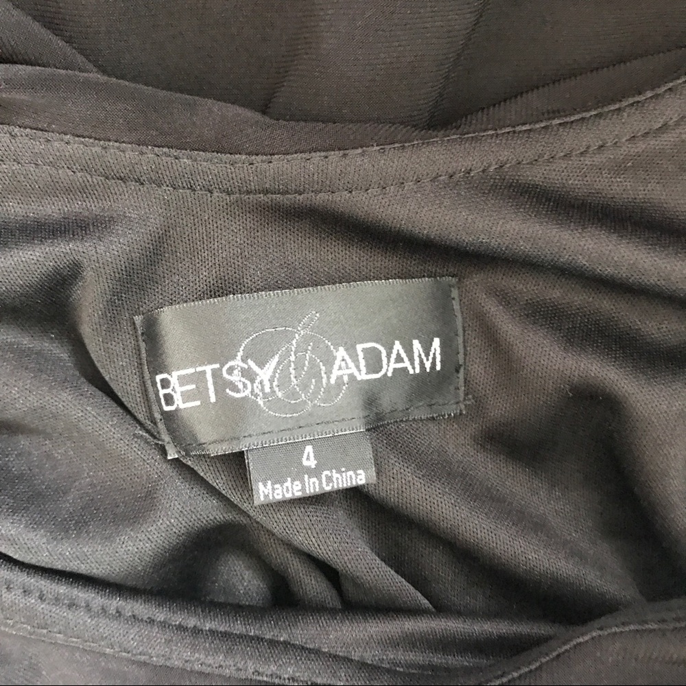 Betsy & Adam Dress Size 4 Black Rhinestone Strap - Picture 7 of 7