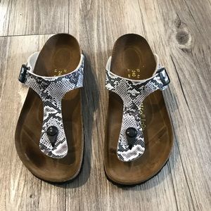 Papillio Gizeh snakeskin birkenstocks